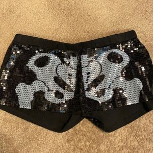 Sequin skeleton shorts